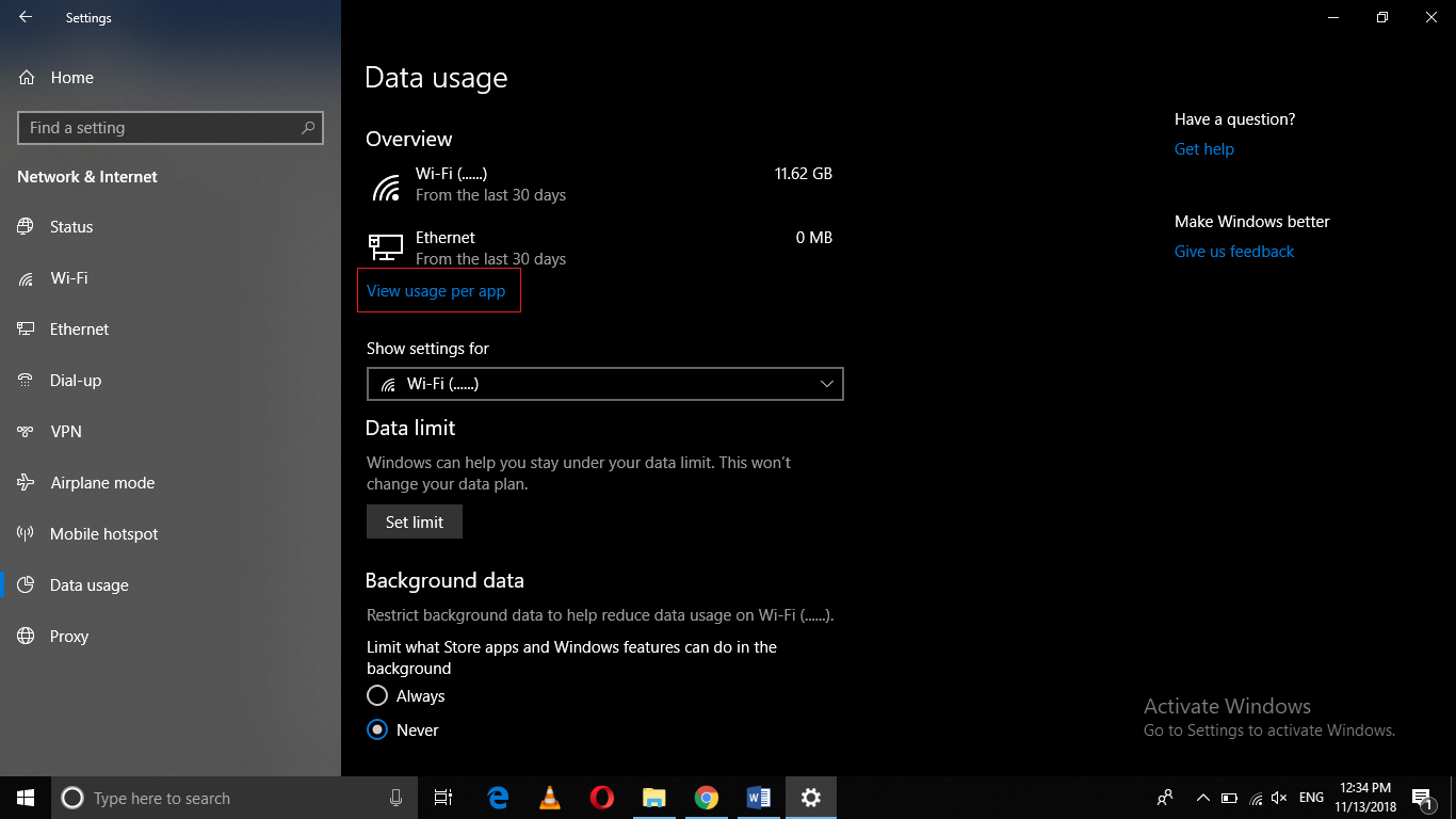 How To Reset Or Clear The Data Usage In Windows