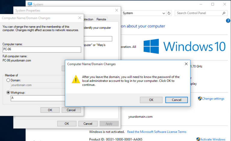 How to Unjoin Windows 10 from AD Domain