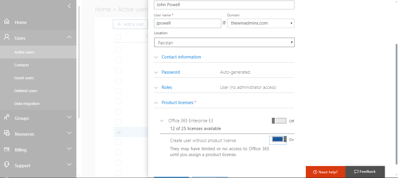How to Create an Unlicensed User in Office 365 for Testing