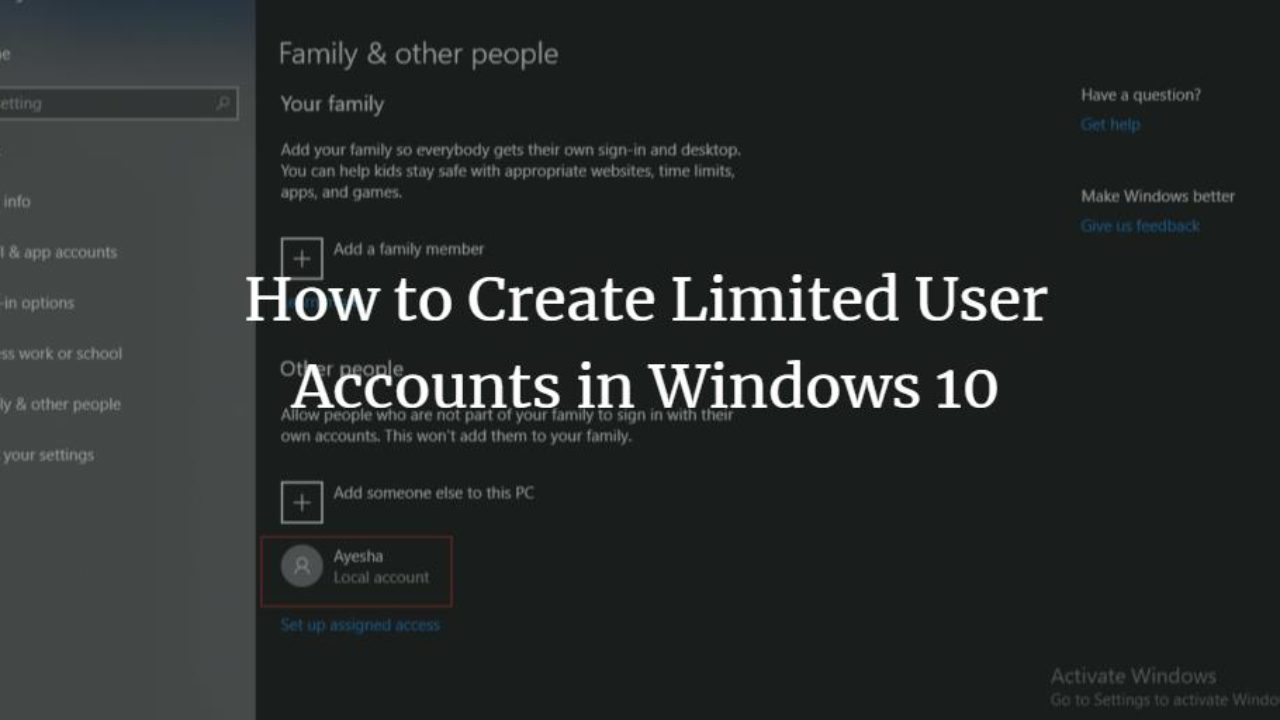 How to Create Limited User Accounts in Windows 10