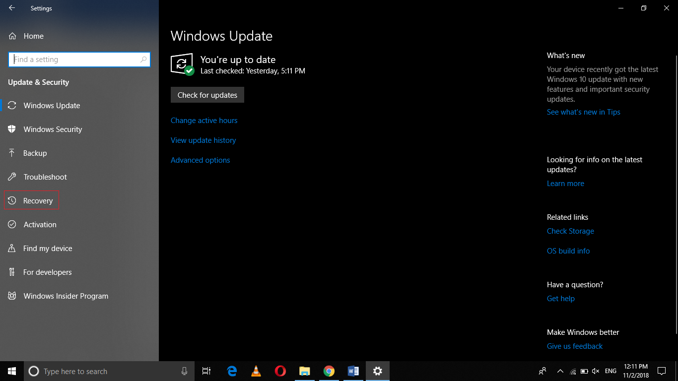 Bios под windows 10. Update & Security > Recovery.