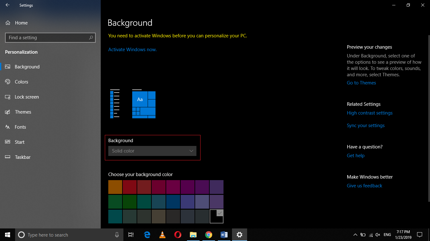 Settings is not changed. Персонализация Windows 10. Инверсия цвета виндовс 10. Activate Windows. Taskbar Color Changer.