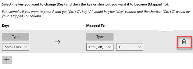 Deleting a mapped key